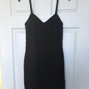 Express Mesh Overlay Little Black Dress